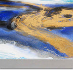 ADM AS435X2 - Quadro Astratto Blu e Oro Dipinto a Mano Materico