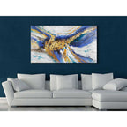 ADM AS435X2 - Quadro Astratto Blu e Oro Dipinto a Mano Materico