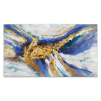 ADM AS435X2 - Quadro Astratto Blu e Oro Dipinto a Mano Materico