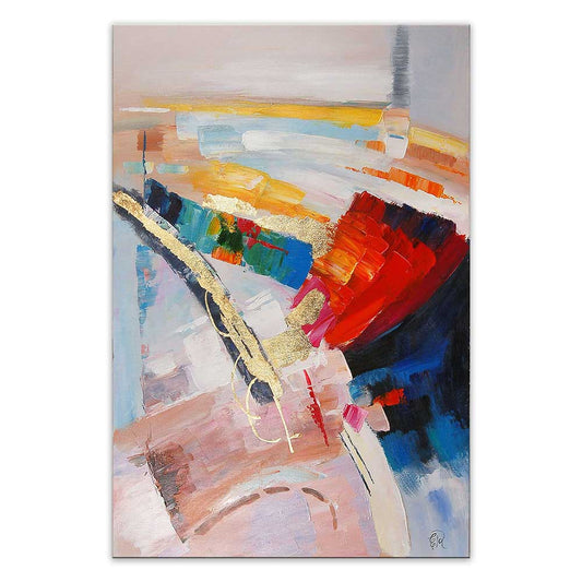 ADM AS476X1 - Quadro Astratto Multicolore Dipinto a Mano Materico