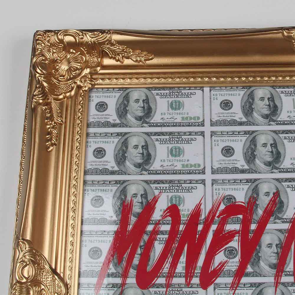 ADM BBR01004EG - Quadro Basket Money Never Sleeps Cornice Oro