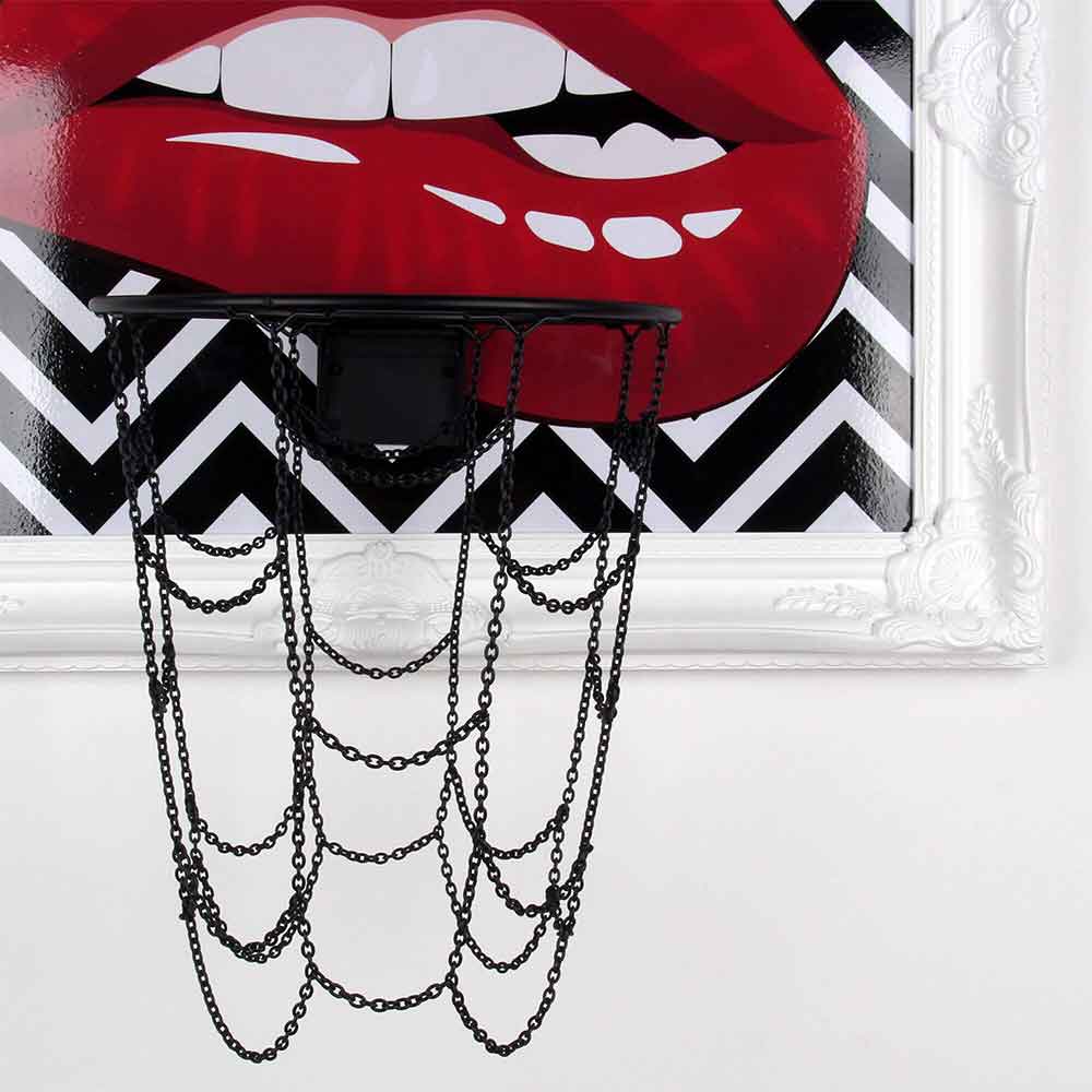 ADM BBR01005SW - Quadro Basket Bocca Surrealista Cornice Bianca