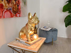 ADM Lampada da Tavolo Scultura Bulldog Francese Seduto Oro SBL4040EG