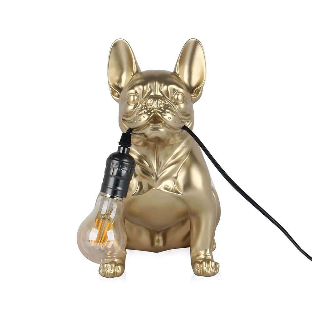 ADM Lampada Bulldog Francese Seduto Oro SBL2817EG