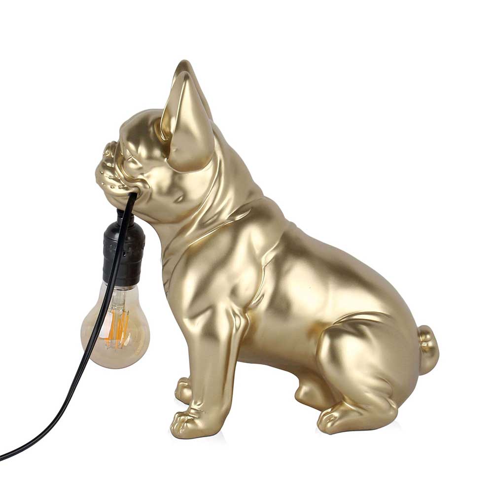 ADM Lampada Bulldog Francese Seduto Oro SBL2817EG