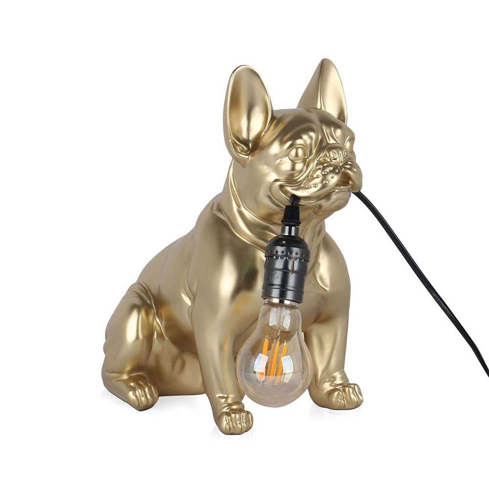 ADM Lampada Bulldog Francese Seduto Oro SBL2817EG