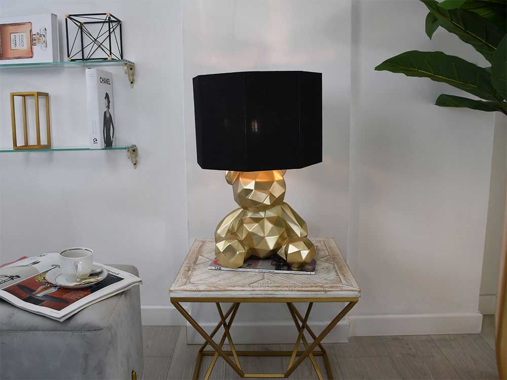 ADM Lampada da Tavolo Orsetto Sfaccettato Oro SBL3028EG