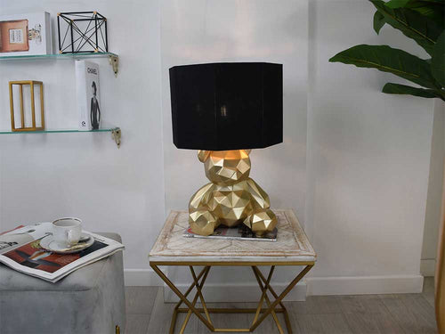 ADM Lampada da Tavolo Orsetto Sfaccettato Oro SBL3028EG