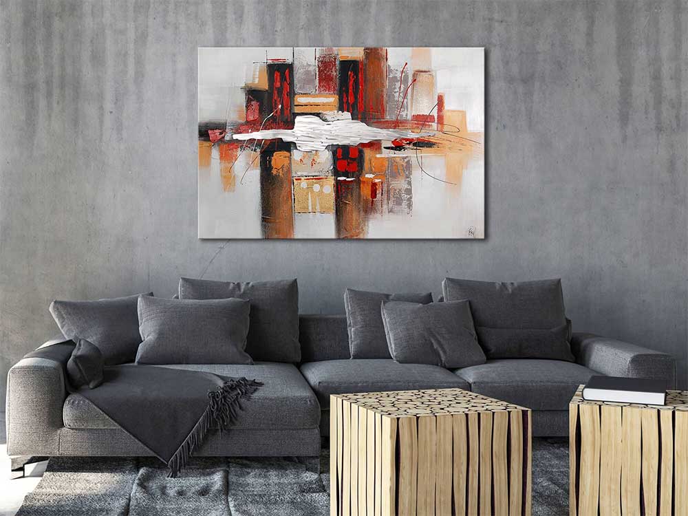ADM Quadro Astratto Rosso e Bianco AS350X1