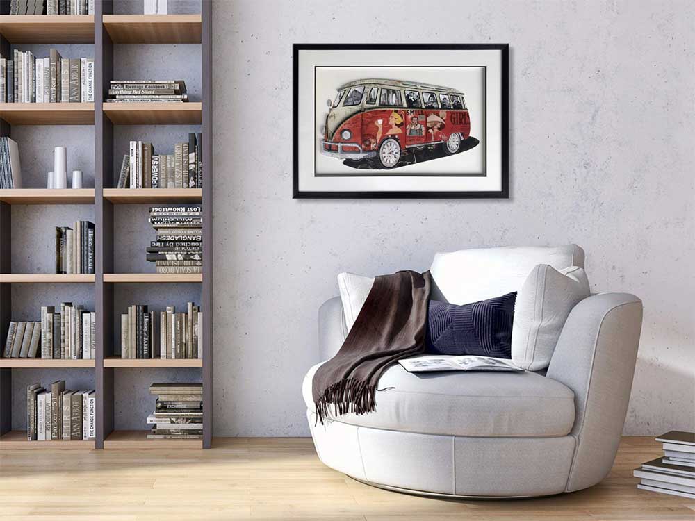 ADM Quadro Collage Volkswagen Van Vintage 1 SA026A1