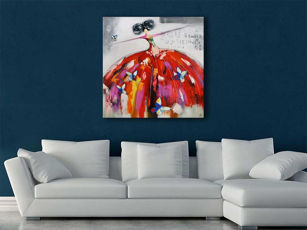 ADM Quadro Donna con Farfalle Blu As364X1