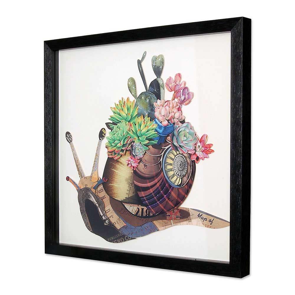 ADM Quadro Collage Lumaca con Fiori SA051A1
