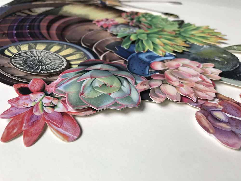 ADM Quadro Collage Lumaca con Fiori SA051A1