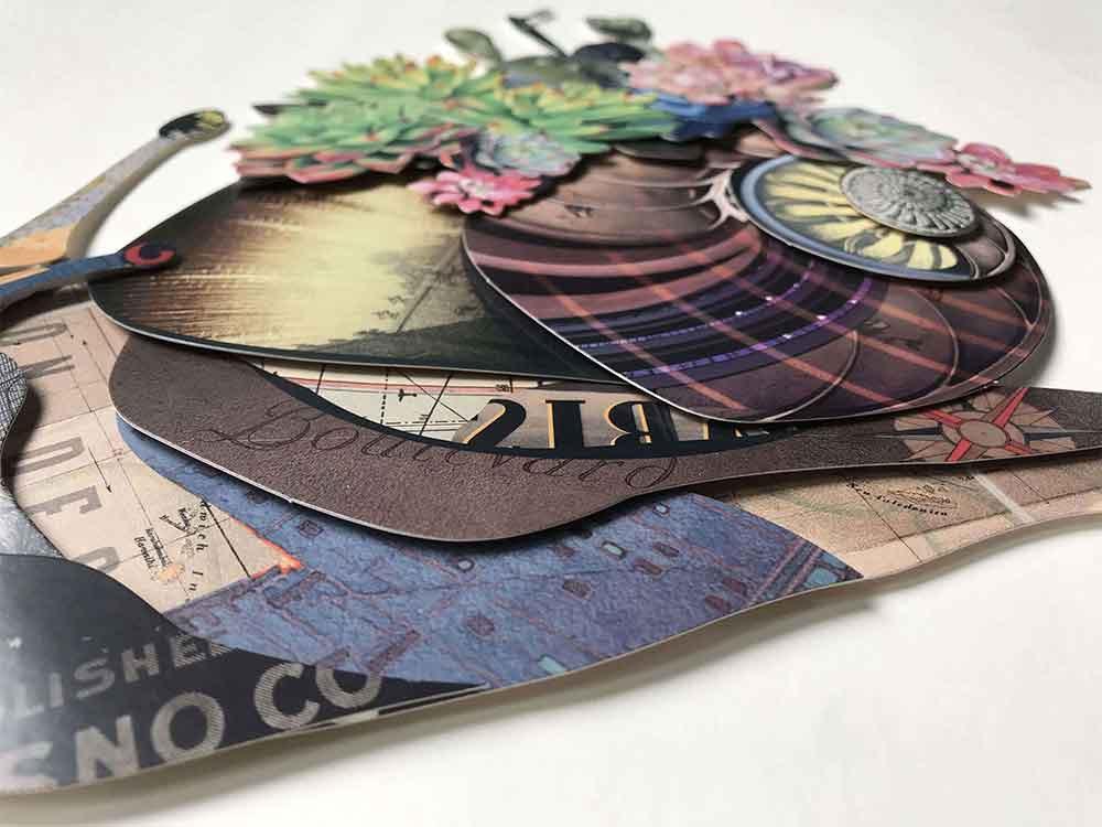 ADM Quadro Collage Lumaca con Fiori SA051A1