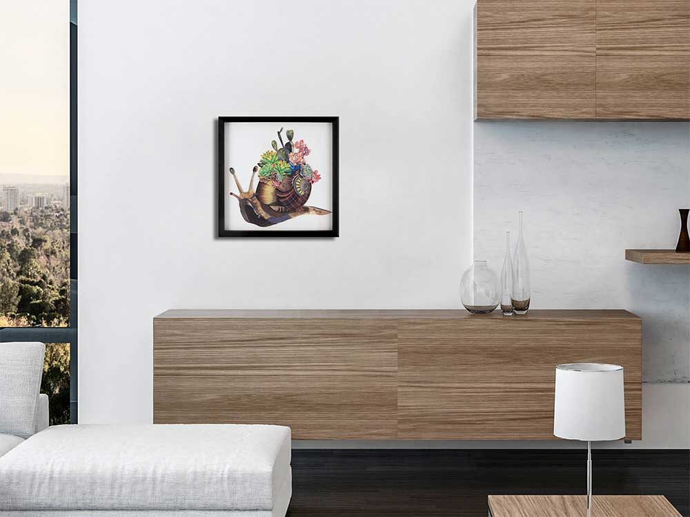 ADM Quadro Collage Lumaca con Fiori SA051A1