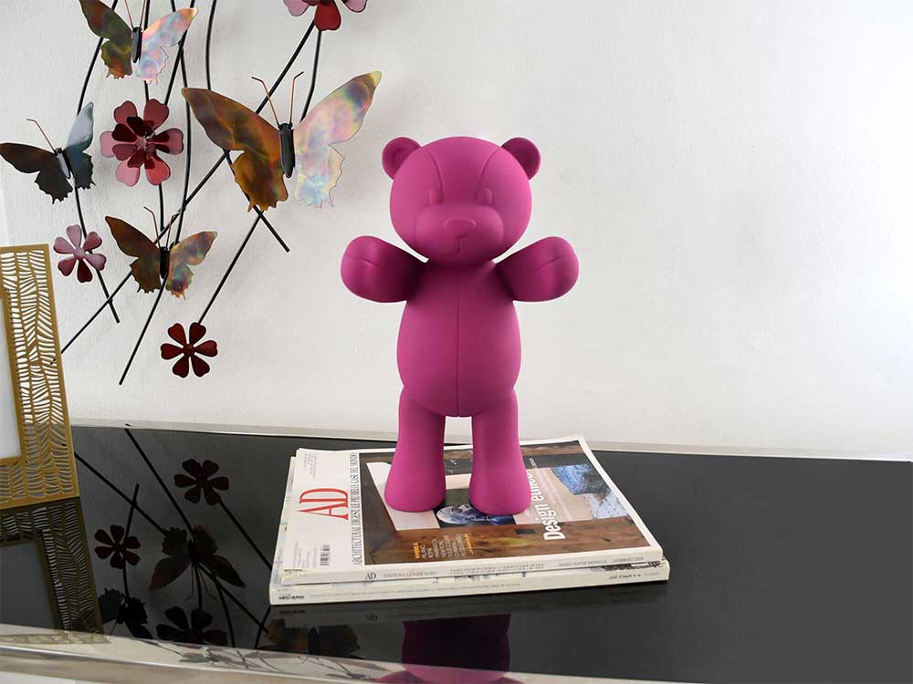 ADM Scultura Orsetto in Piedi Fuxia D2915MJ