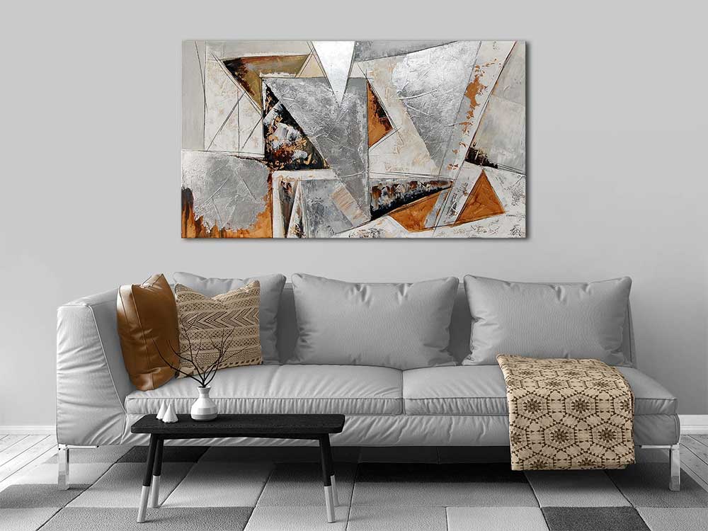 ADM Quadro Triangoli Argento e Oro AS434X1
