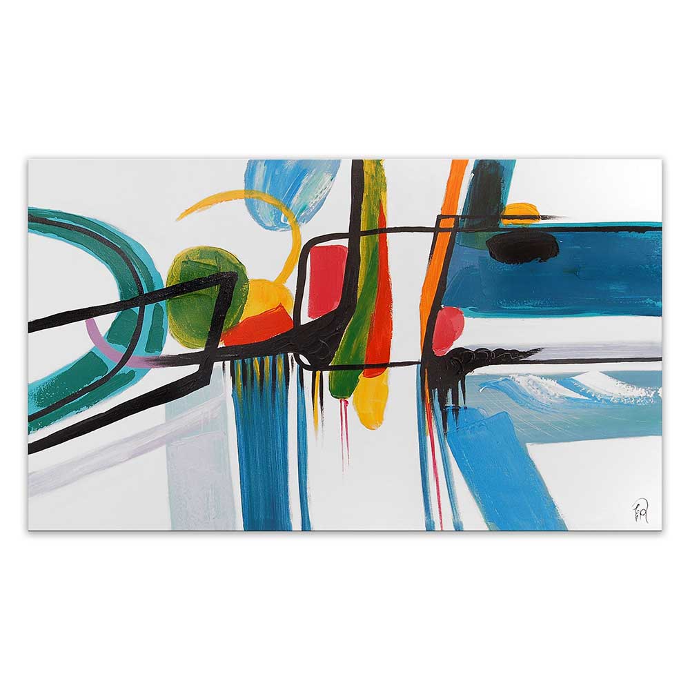 ADM Quadro Astratto Colorato su Sfondo Bianco AS459X1