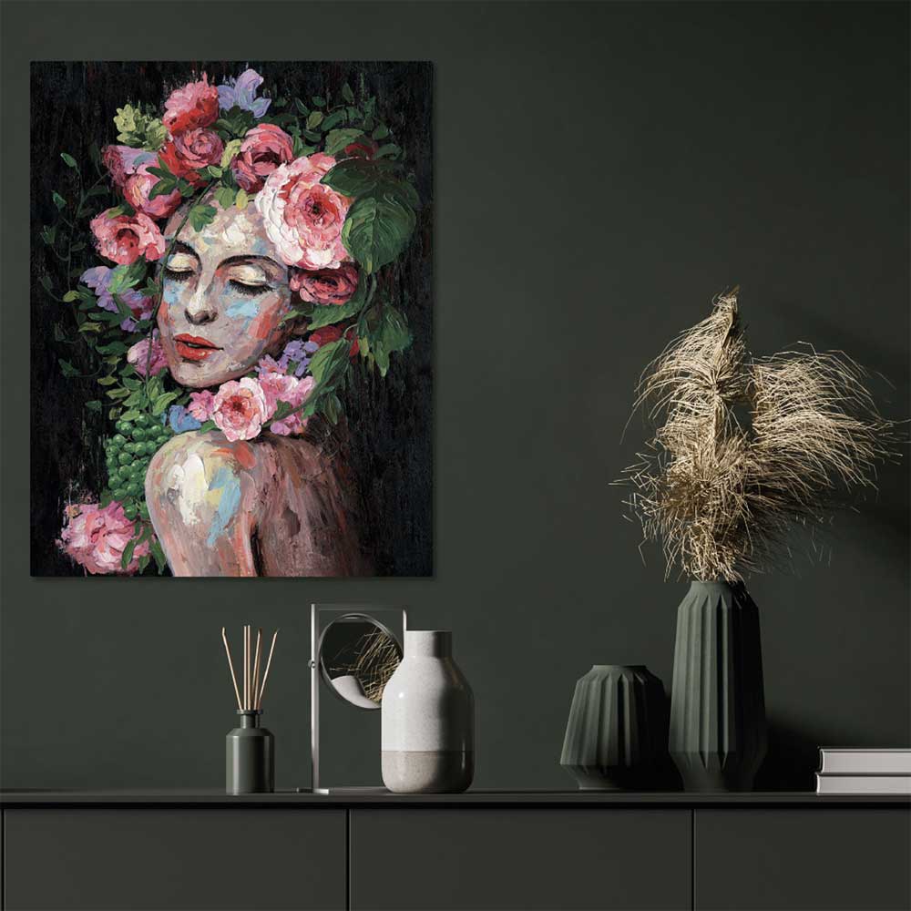 Agave | Quadro Moderno Ritratto Donna: Demetra 70x100 Dipinto a Mano