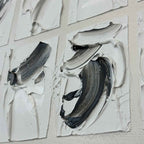 Quadri Astratti Agave: Peirce 100x100 Dipinto a Mano - Bianco Nero, Omaggio Charles Peirce