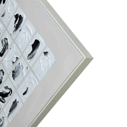 Quadri Astratti Agave: Peirce 100x100 Dipinto a Mano - Bianco Nero, Omaggio Charles Peirce