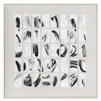 Quadri Astratti Agave: Peirce 100x100 Dipinto a Mano - Bianco Nero, Omaggio Charles Peirce