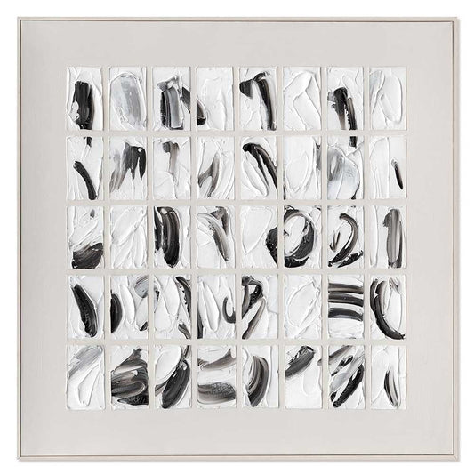 Quadri Astratti Agave: Peirce 100x100 Dipinto a Mano - Bianco Nero, Omaggio Charles Peirce