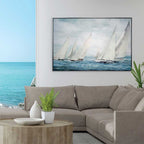 Agave - Quadro Marino Moderno Ponente Dipinto a Mano su Stampa 120x80