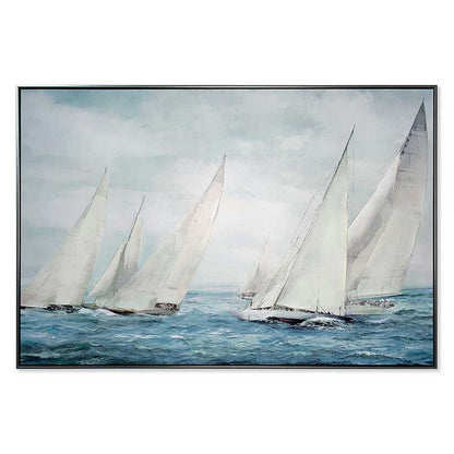 Agave - Quadro Marino Moderno Ponente Dipinto a Mano su Stampa 120x80