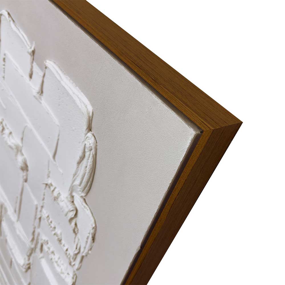 Agave Quadri Astratti : Spatula 60x90 Dipinto a Mano - Materico Bianco