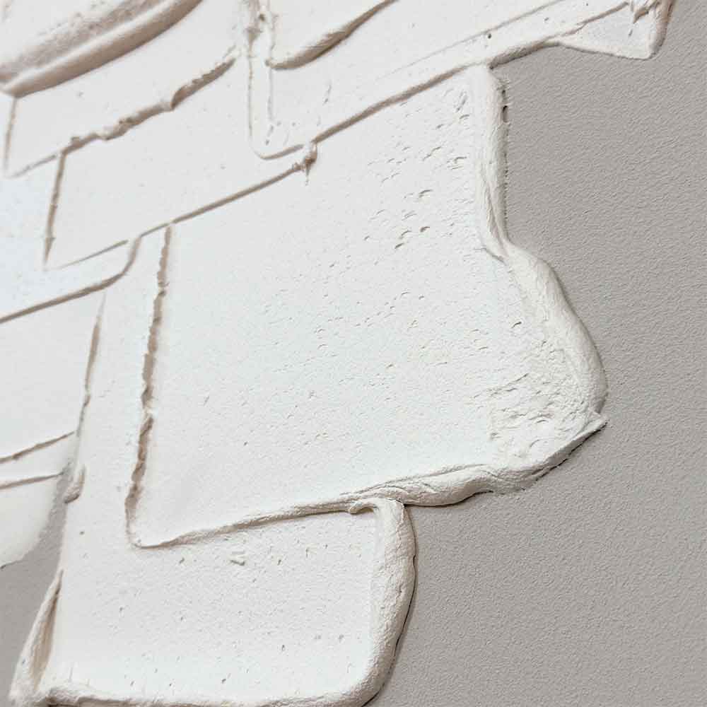 Agave Quadri Astratti : Spatula 60x90 Dipinto a Mano - Materico Bianco