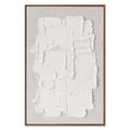 Agave Quadri Astratti : Spatula 60x90 Dipinto a Mano - Materico Bianco