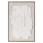 Agave Quadri Astratti : Spatula 60x90 Dipinto a Mano - Materico Bianco