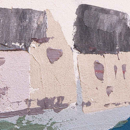 Agave | Quadro Dipinto a Mano "Sea Village" 150x50 - Agave e Mare