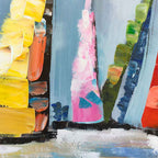 Agave - "Nuove rotte": Quadro Marino Moderno con Vele Colorate 140x70