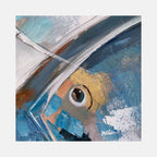 Agave Opah 80x80: Quadro Moderno Marino con Pesci Dipinto a Mano