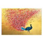 Agave | Segnali d'amore 120x80: Quadro Dipinto a Mano Moderno Pavone