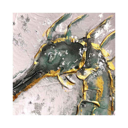 Agave | Quadro Mare con Cavalluccio Marino: Hippocampus 30x60 Dipinto a Mano