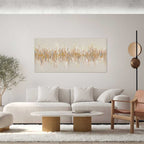 Agave Quadri Astratti: Golden Raisin 150x70 - Pittura Materica Oro Bianco Rosa Grigio