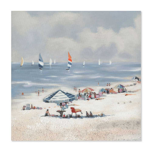 Agave: Quadri Mare Moderni - "Windy beach" 80x80 cm