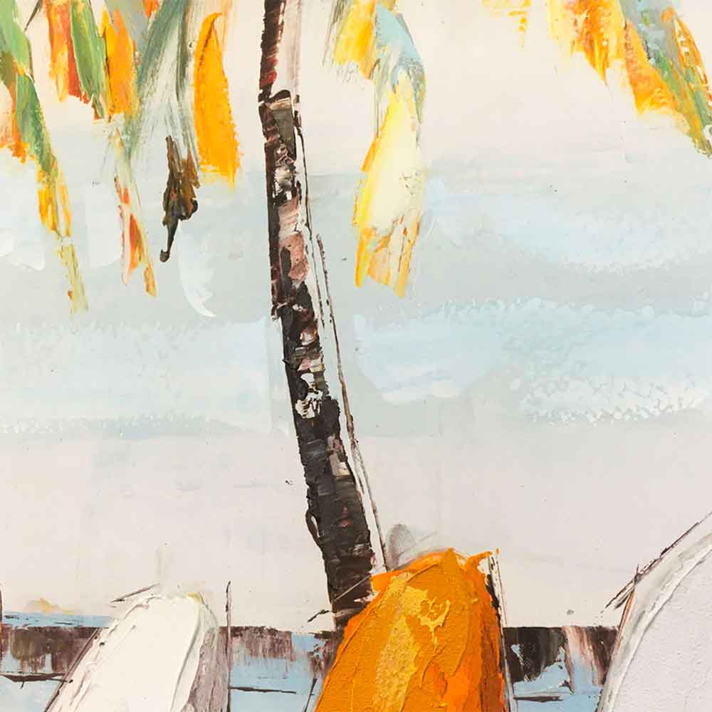 Agave | Hawaiian Dream 120x90: Quadro Dipinto a Mano Stile Marino