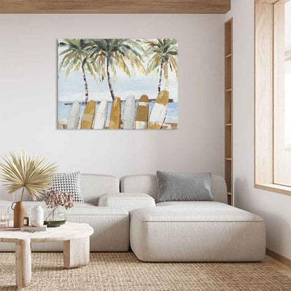 Agave | Hawaiian Dream 120x90: Quadro Dipinto a Mano Stile Marino