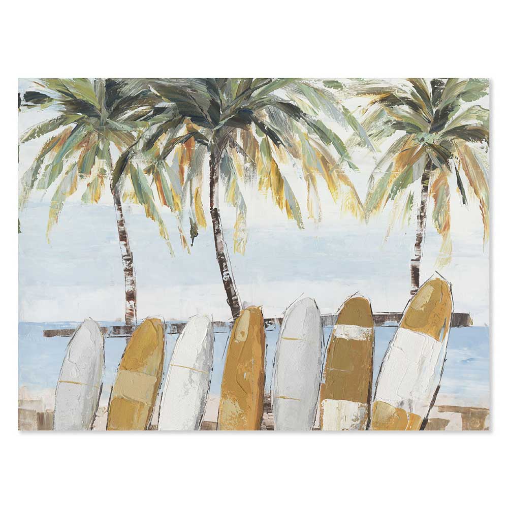 Agave | Hawaiian Dream 120x90: Quadro Dipinto a Mano Stile Marino