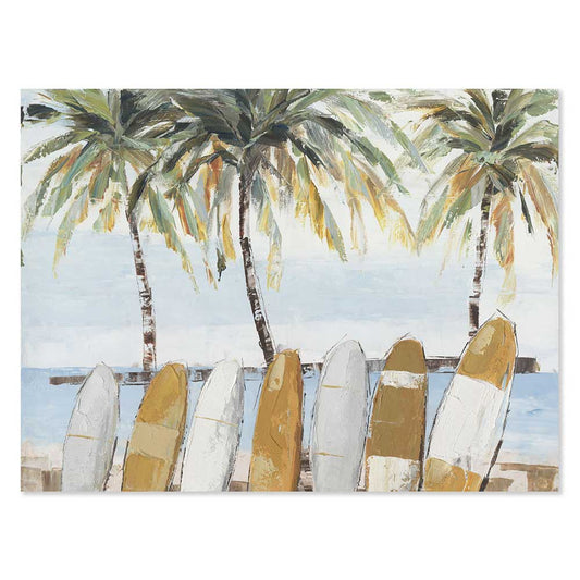 Agave | Hawaiian Dream 120x90: Quadro Dipinto a Mano Stile Marino