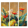 Agave Quadri Dipinti a Mano "Sterlizie" - Set 3 pz 40x120 - Natura