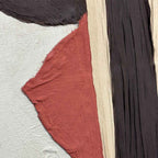 Agave - Patchwork 1 100x100: Quadro Astratto Materico con Tessuto
