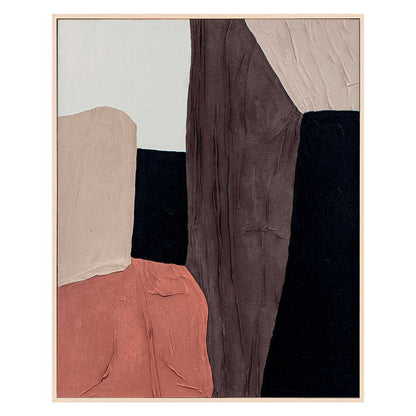 Agave - Patchwork 2 80x100: Quadro Astratto Materico con Tessuto