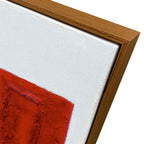Agave - Racing Red 80x100: Quadro Astratto Dipinto a Mano Neoplasticismo