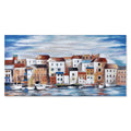 Agave - Quadro Marino "Borgo sul mare" Multicolore Dipinto a Mano