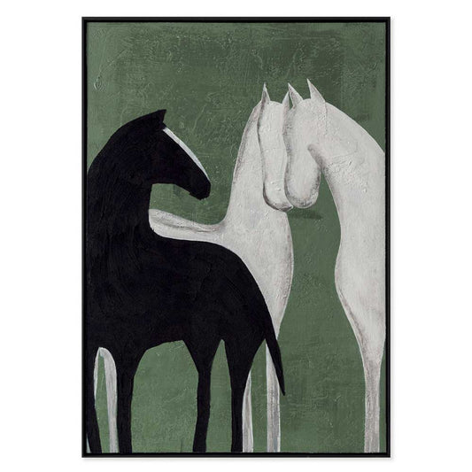Agave: Quadro "Contrast" 70x100 - Cavalli Dipinti a Mano